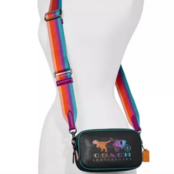 RARE COACH Rainbow Rexy and Carriage Sadie Crossbody bag  - Picture 2 of 7